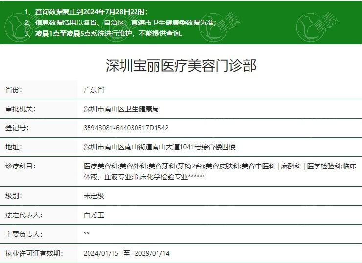 深圳宝丽医疗美容卫健委资质
