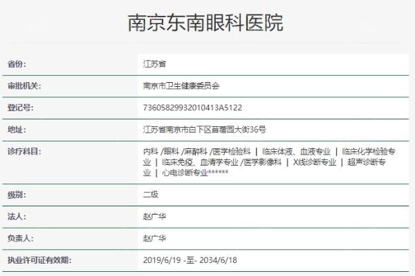 南京东南眼科是正规3级眼科,做近视眼手术医生好价格也不贵