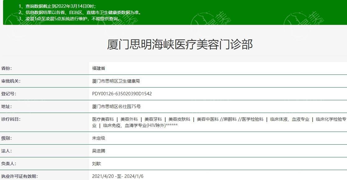 厦门海峡医疗美容医院靠谱吗？从资质+医生+口碑看可靠