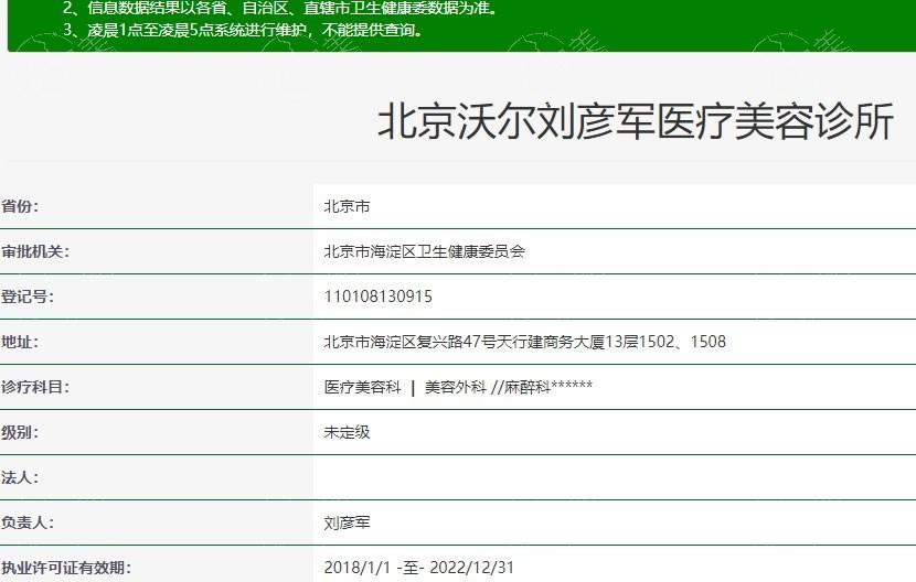 北京沃尔刘彦军整形（鼻子皮肤）地址在哪？位置好找价格实惠很轻松就找到啦