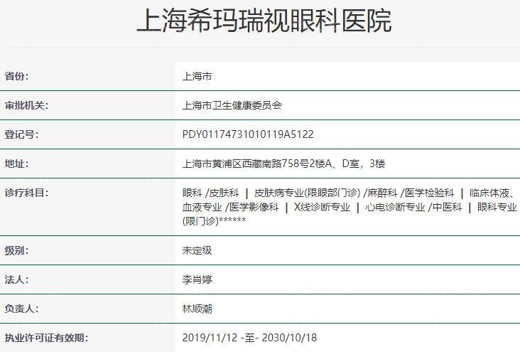 上海希玛瑞视眼科医院靠谱吗？正规医院，擅长近视矫正服务质量高口碑佳