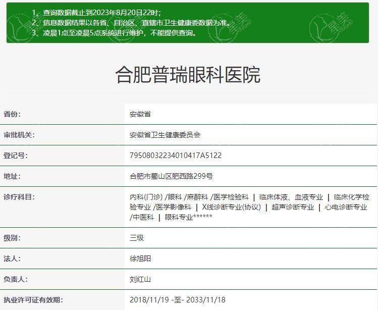合肥普瑞眼科医院2025全飞秒价格表，全飞秒15600起实力医生亲诊疗效好！