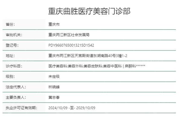 重庆曲胜医疗美容门诊地址 + 电话查询！价格不贵技术可靠，服务好太值了